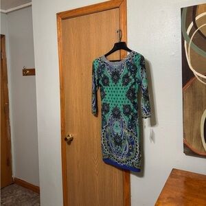 Muse NWT Size 4 Multi-Color w/Paisley Print Knee-Length 3/4 Sleeve Sheath Dress